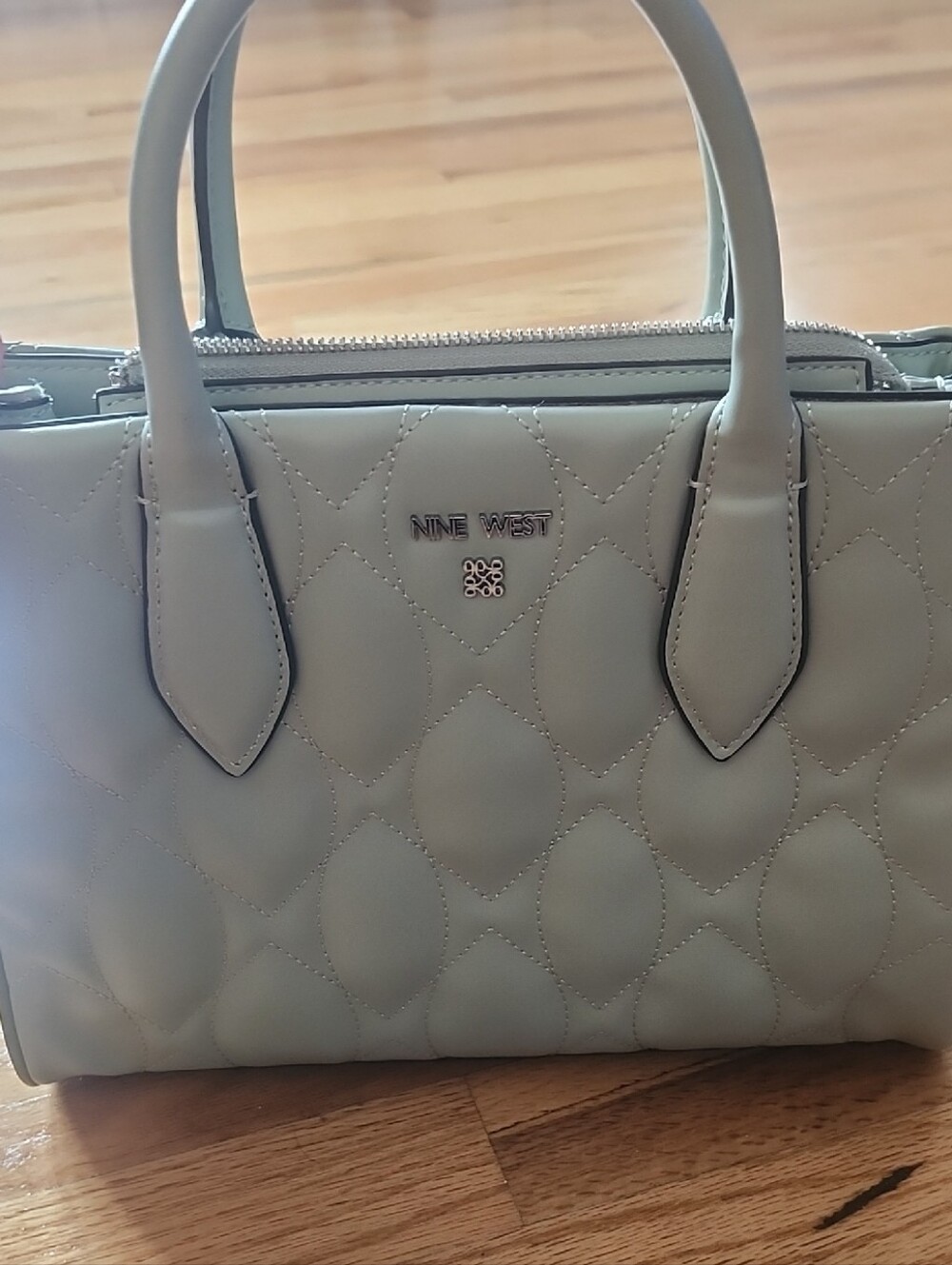 Nine West Quilted Satchel Handbag in Sage